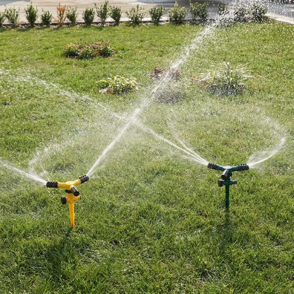 Ground Insert Automatic Garden Sprinkler Corrosion Resistant Adjustable Nozzle 360° Rotating Sprinkler Large Area Coverage