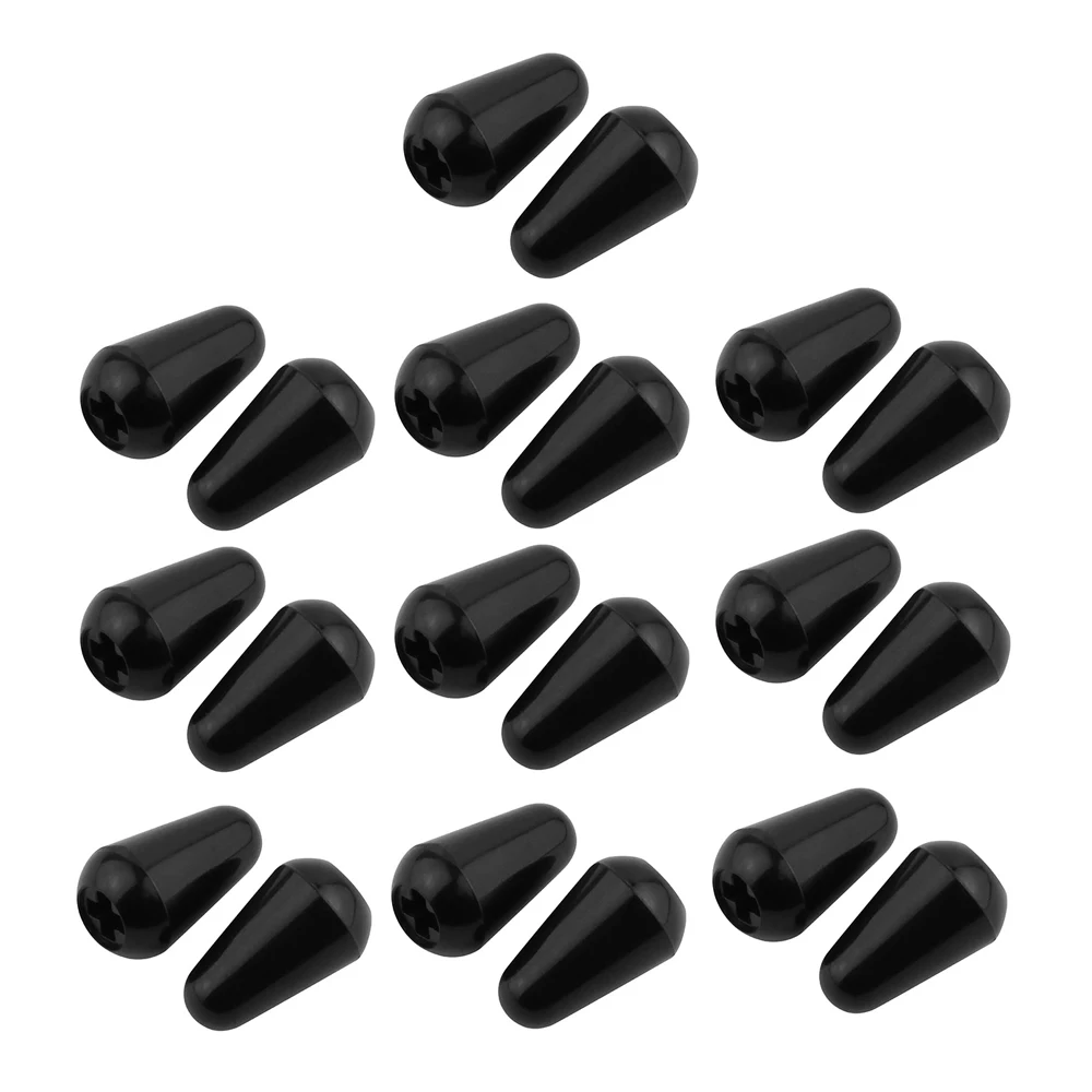 10/20Pcs Cream Plastic 3/5 Way Switch Tips Past Voor Epiphone Les Paul St Elektrische Gitaar Onderdelen Black tips Switch Knoppen Tip Cap