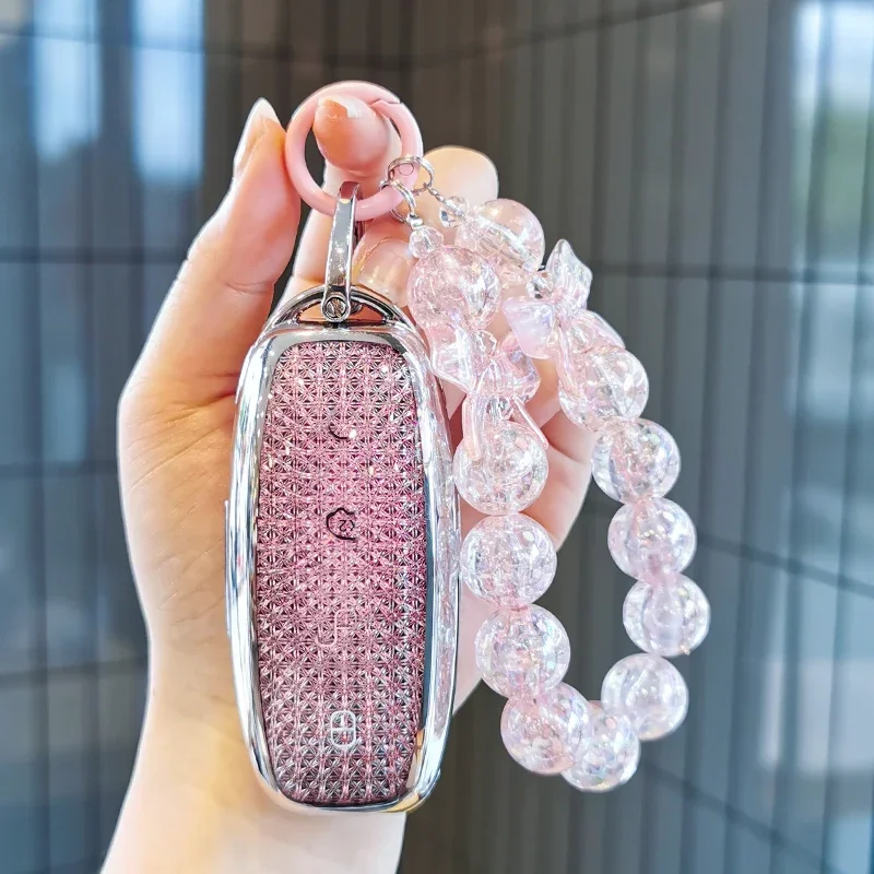 

Suitable for Denza D9 keycase Denza N7 N8 keycover keyshell keychain smart car accessories 23/24 shell buckles Sparkling Car Key