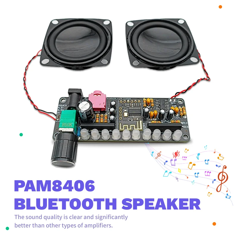 Exquisite-PAM8406 DIY Bluetooth-luidsprekerset Elektronische versterker Soldeerproject USB Stereo Home Speaker Kit