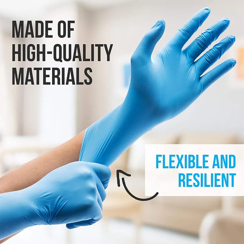 10–100 Stück blaue Nitril-Handschuhe, Einweg-Reinigungshandschuhe für die Küche, Geschirrspülen, wasserdicht, latexfrei, puderfrei, Arbeitshandschuh – Detail 13