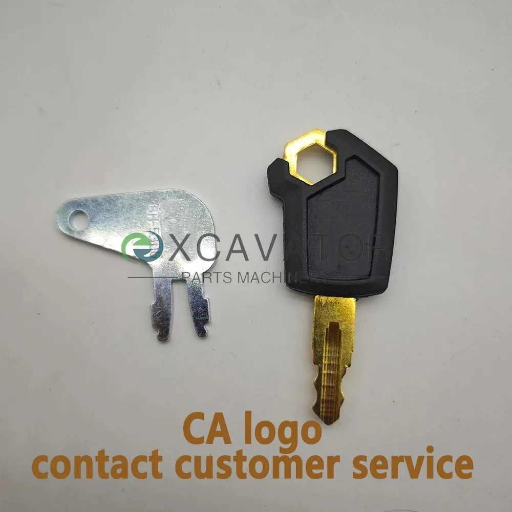 8H5306 5P8500 For Excavator Heavy Equipment Keychain F0002 Ignition Key with Bucket Key Chain