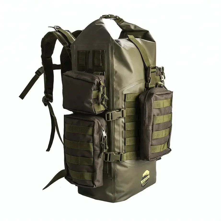 LE CITY OEM ODM 40L IPX6 Waterproof Factory Wholesale PVC Material Camo Tactical Backpack bag for travel outdoor climbing Hiking