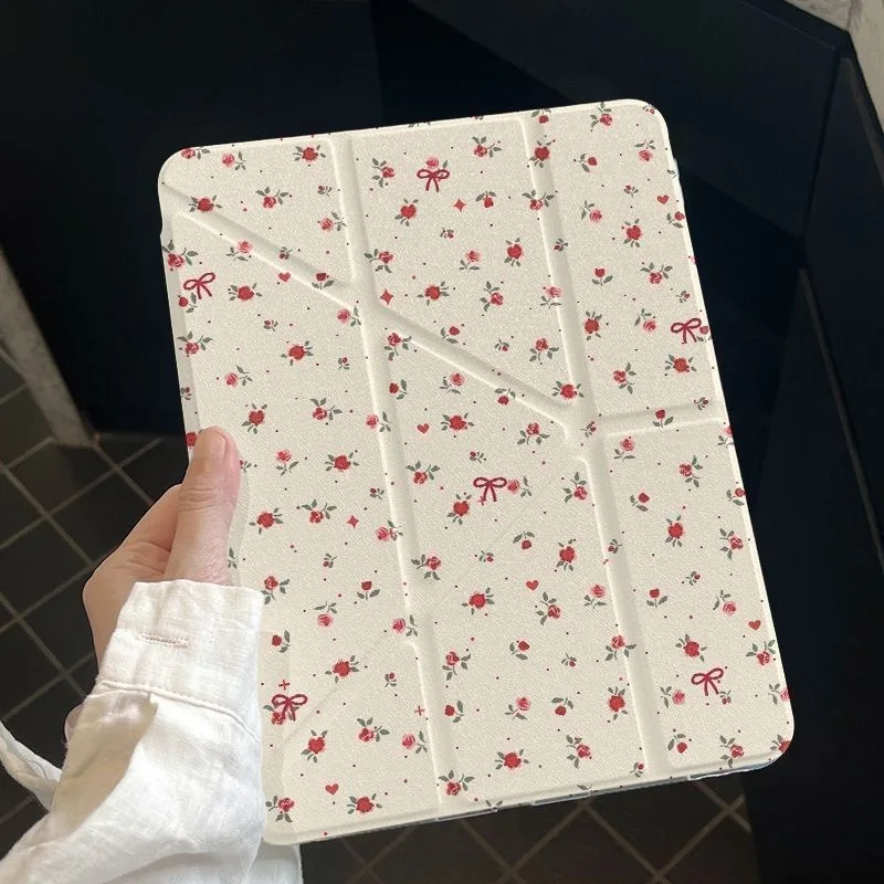 Custodia floreale per iPad Air 11 13 Air 5 4 del 2025 Custodia iPad 10a generazione 11a A16 9a Mini 6 7 Pro 11 10,9 pollici 12,9 13 M2 M3 M4 M5