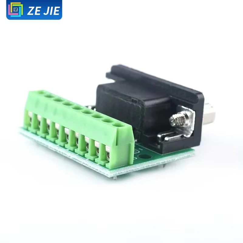 ze jie 9pin Solderless Connectors DB9 RS232 Serial to Terminal Female Male Adapter Connector Breakout Board