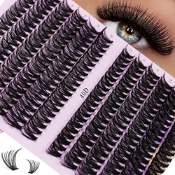 12 Rows Cluster Lashes, 30/40D Mix 12-16mm Eyelashes Extension Natural Thick Fake Eyelash 3D Russian Strip Individual Lashes