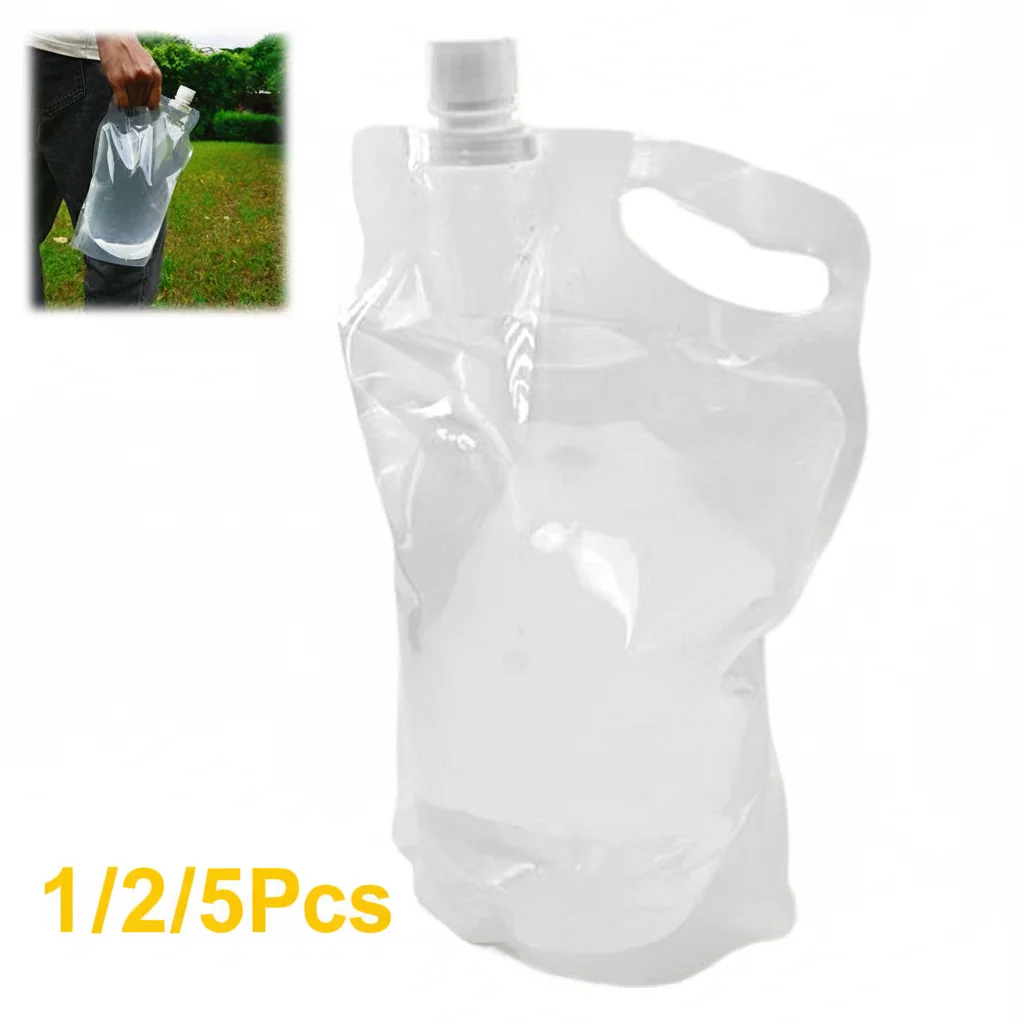 2L Camping Water Bag Portable Folding Water Bucket Large Water Container Outdoor Travel Collapsible Pouch Can Camping Supplies