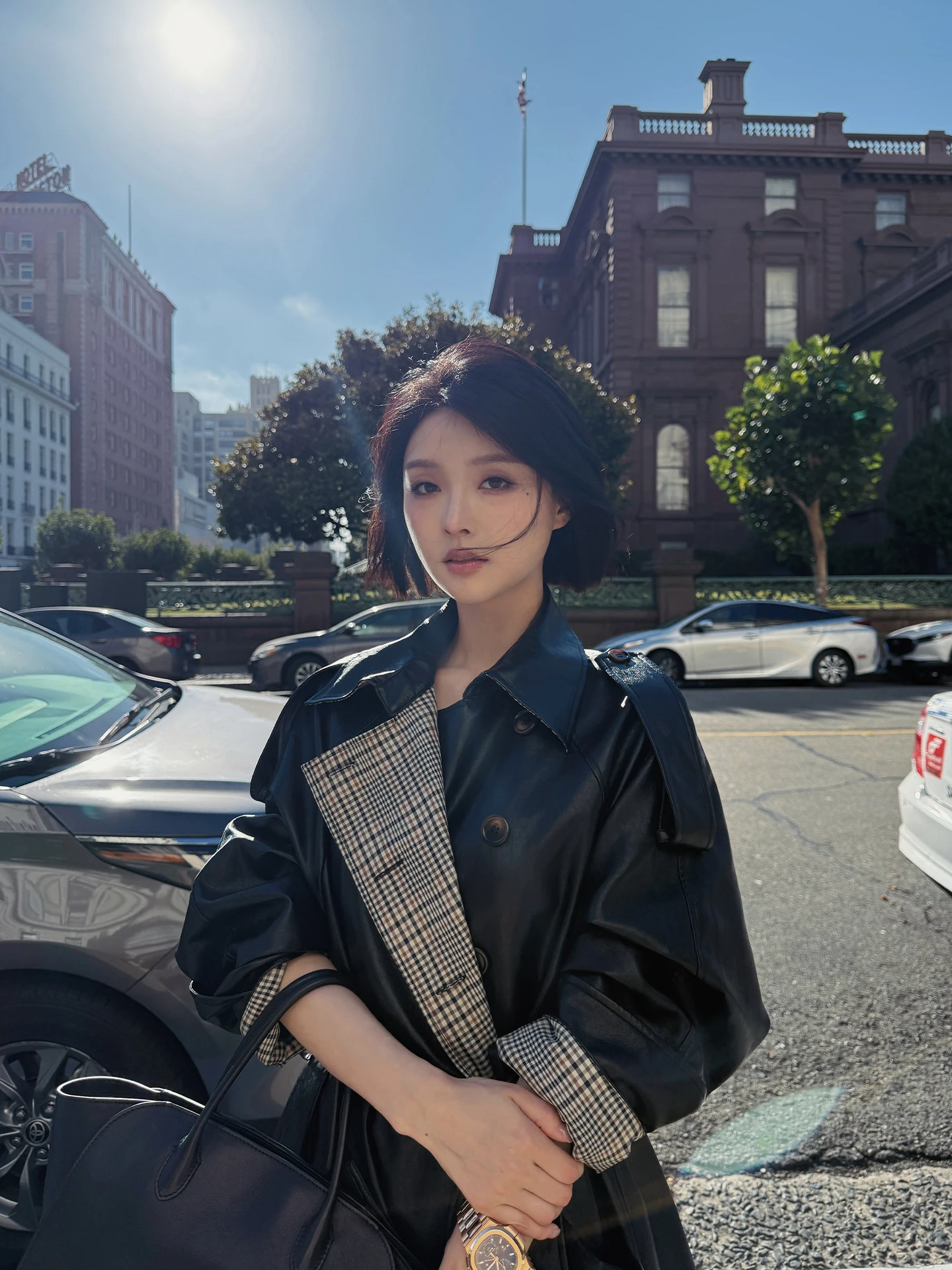 

FORNIYOYO Длинное прямое пальто из искусственной кожи с эффектом восковой пропитки, женское осенне-зимнее модное пальто-оверсайз