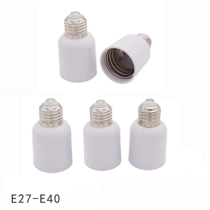 

5pcs White Color E27 to E40 Lamp Holder Converter E27 to E40 Light socket adapter High Power Mogul LED Lamp Base Change