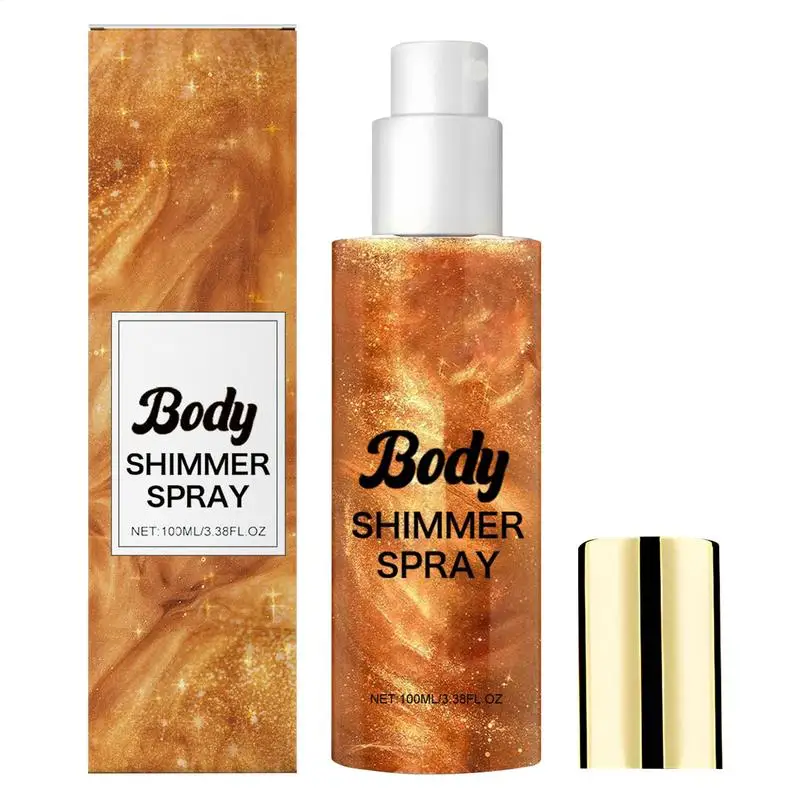 

Body Shimmer Spray Bronze Shimmering Highlighter Body Shimmer Facial Illuminating Oil Body Glitter Hair Clothes Glow Powder
