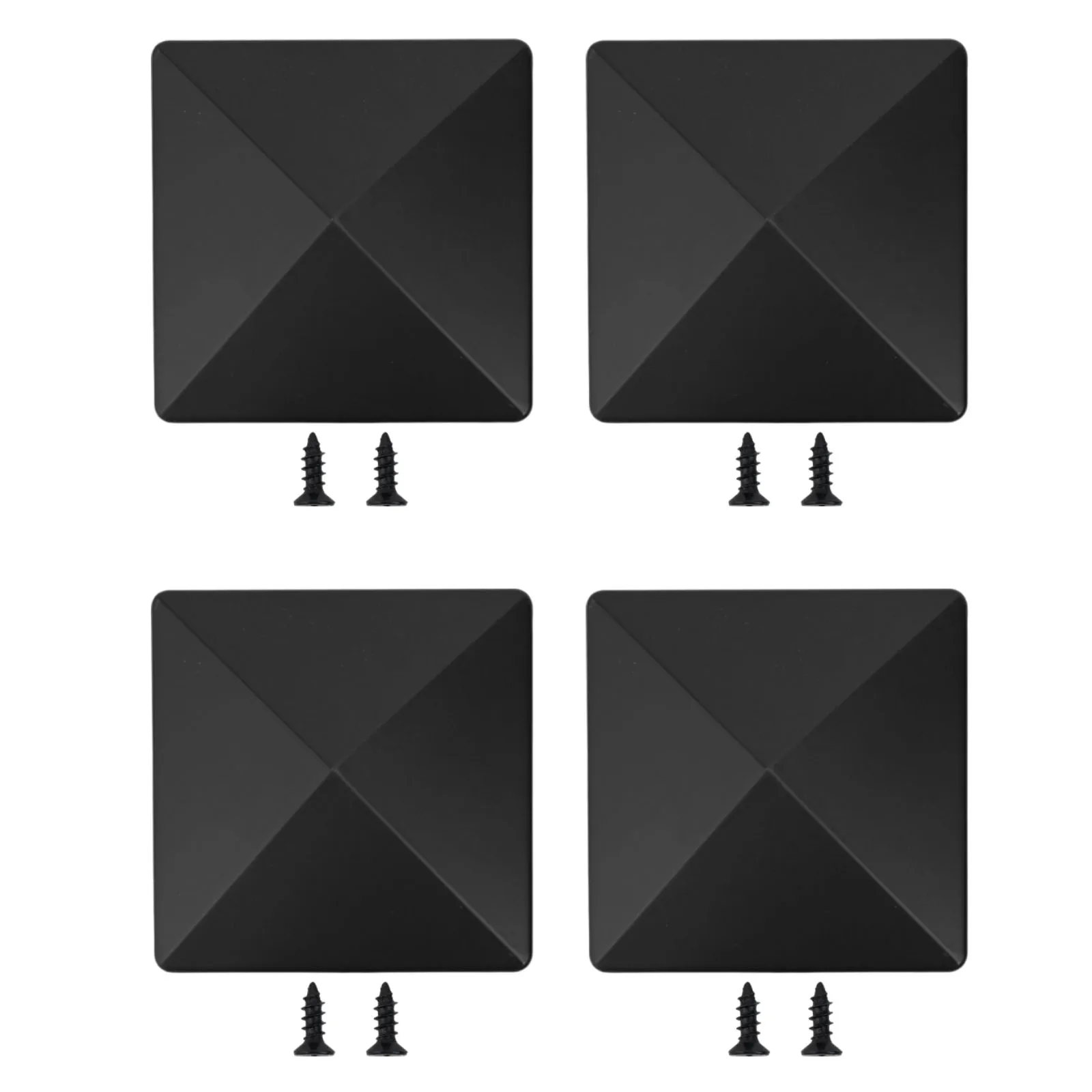 

4x4 Post Cap Black Plastic Pyramid Cap Outdoor Use Home Improvement 4x4 Inches Easy Installation Pyramid Design Recessed Holes