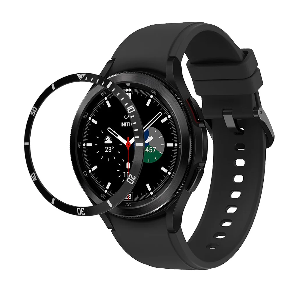 Bezel Ring para Samsung Galaxy Watch 4, aço inoxidável, acessórios para choques, protetor anti-queda, capa case, 40mm, 44mm, 42mm, 46mm