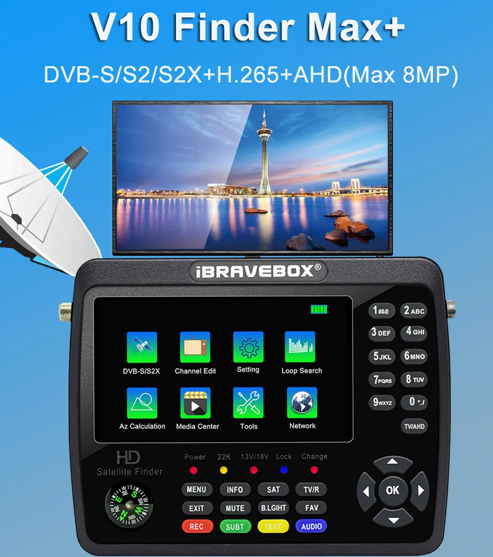 DVB-S2 H.265ค้นหา V10สูงสุด + AHD มาพร้อมกับ21355;, ผู้ชมที่มีชื่อเสียง