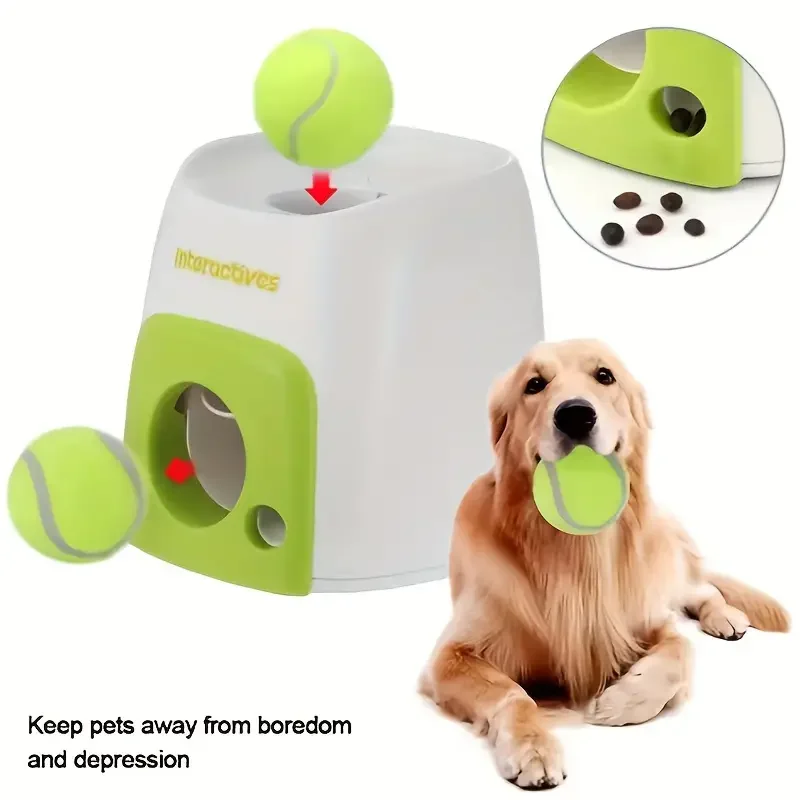 

Automatic dog ball launcher, thrower with 4 launch distances, pet interactive toys suitable for indoor and outdoor use