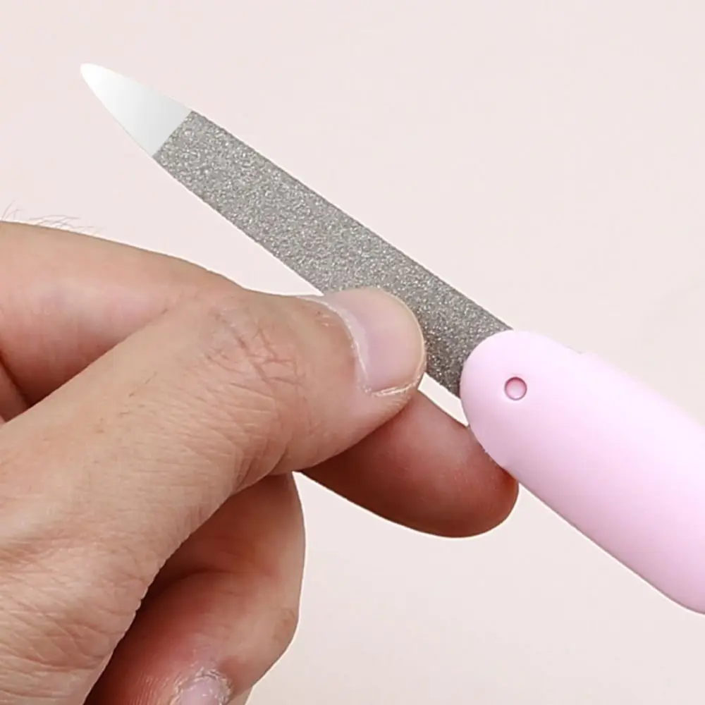 Mini lima per unghie pieghevole pieghevole in acciaio inossidabile doppio lato striscia per lucidatura delle unghie asta per molatura strumento per manicure con bastoncino per lucidatura mentale