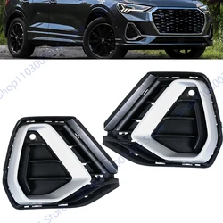 Car Front Bumper Fog Light Lamp bezel Auto Parts Fog Lights Replacement Parts Grille Cover For Audi Q3 2019 2020 2021