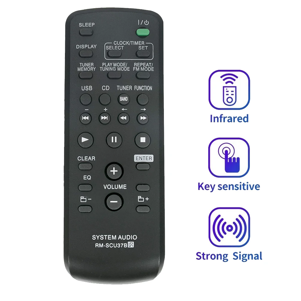 Replace Remote RM-SCU37B for Sony Mini HI-FI Component System LBT-SH2000 SS-SH2000 CMT-BX3 CMT-BX30R HCD-CBX3 MHC-EX600-BLife