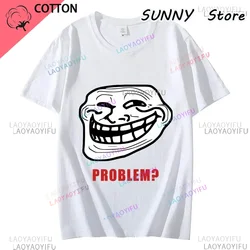 Comic Troll Face Meme Angry Manga Comic Troll Jokes Network Meme Short Sleeve T-shirt Retro Fashion T-shirt