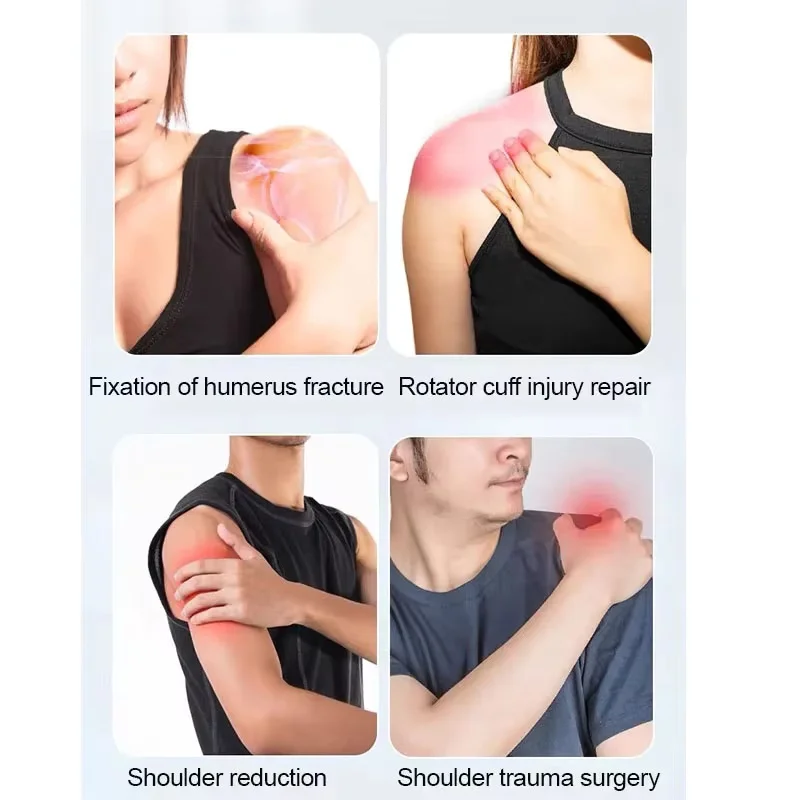 Upper Arm Broken Shoulder Injury Rehabilitation Support Splint,Adjustable Humerus Fracture Fixator Brace Breathable Lightweight