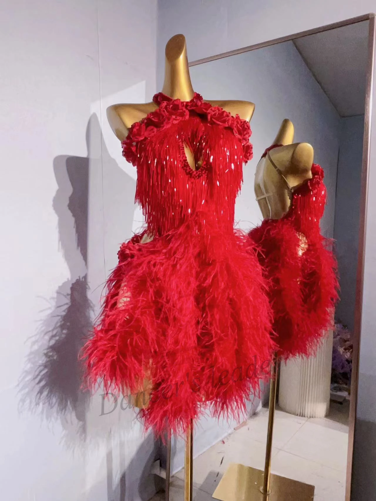 

Платье для латиноамериканских танцев класса люкс, на заказ, с бриллиантами, осенне-зимнее, с пышной юбкой-хвостом, для танго, женское, для взрослых, профессиональная сценическая одежда