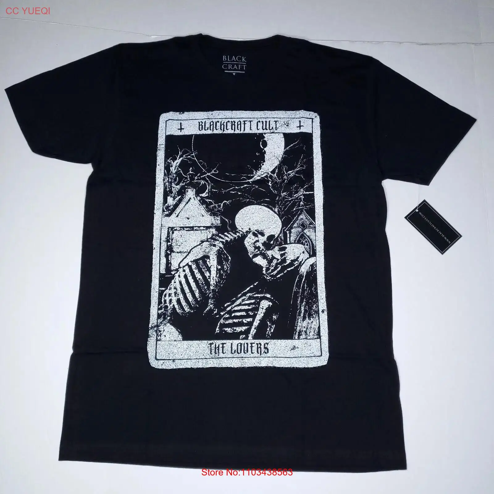 Blackcraft Cult Tarot Card The Lovers T shirt Black Adult Large Skulls Gothic long or short sleeves