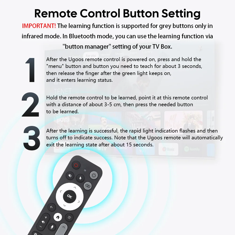 الأصلي UGOOS UR02 BT التحكم عن بعد لاستبدال Ugoos TOX1 TOX3 TOX4 AM8 PRO AM6B PLUS X4 X4Q Cube Pro صندوق التلفزيون الإضافي #2