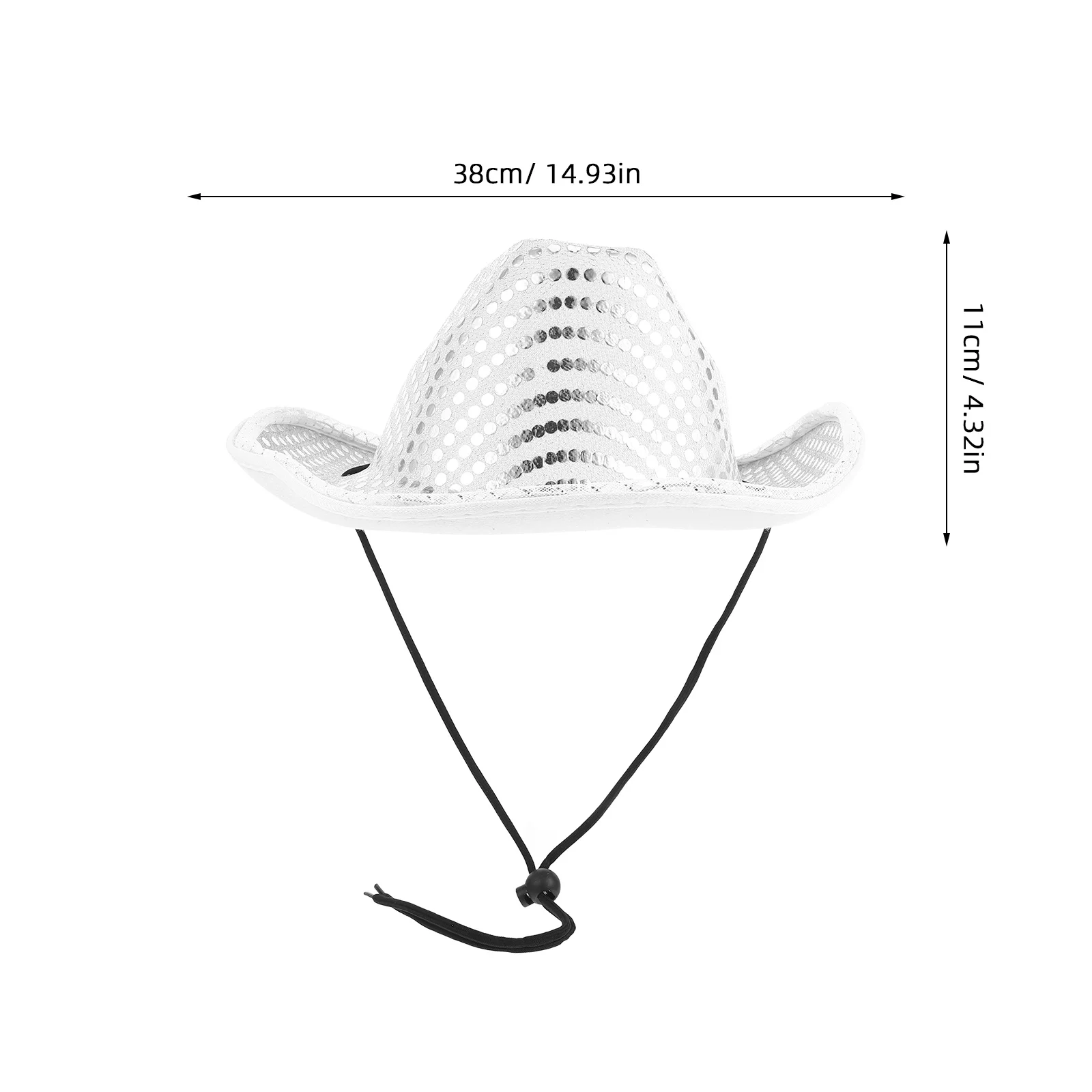 

1pc Glittering Cowgirl Lighted Western Style Outdoor Women Party Sun Hat For Wedding Cosplay Female Hat