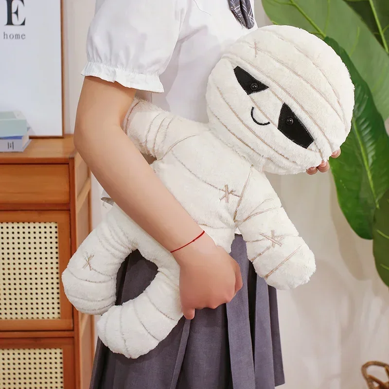 高品質漫画風ハロウィンぬいぐるみ枕 白いミイラ パンプキンぬいぐるみおもちゃ ホリデーデコレーション 男の子と女の子へのギフト