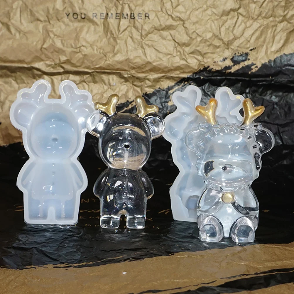 

2Pcs Elk Silicone Mold Christmas Theme DIY Flexible Craft Making Tools Handmade Elk Shaped Moulds DIY Silicone Molds