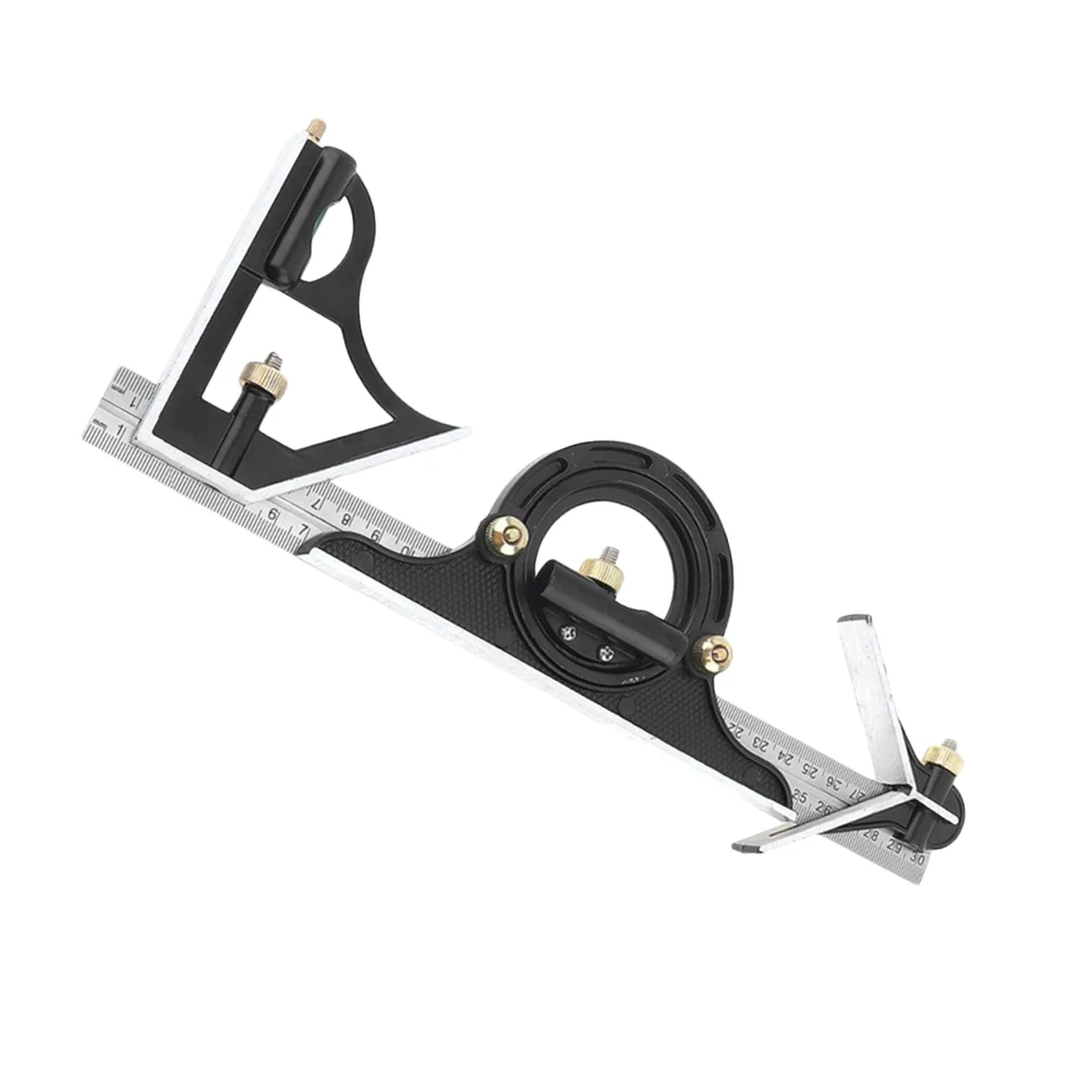 3 قطعة مجموعة مربعة متعددة الوظائف مقاومة للصدأ من الفولاذ المقاوم للصدأ مسطرة زاوية مستوى دقيق للنجارة