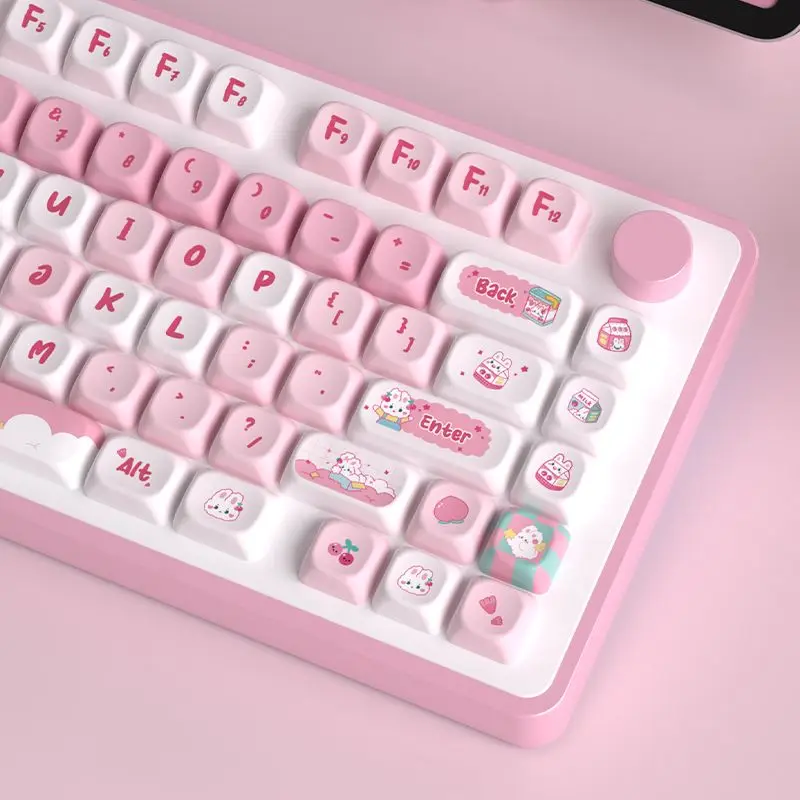 Snack Bunny Themed 138 Keys Keycaps MOT Profile Dye Sublimation PBT Keycap for Gateron Cherry MX Switches Mechanical Keyboard