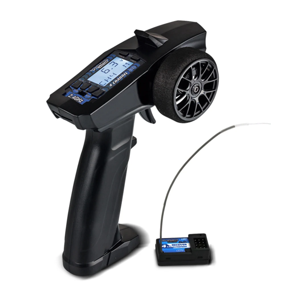 New Turbo Racing 2.4G 4CH Remote System Lcd Display Radio Transmitter Remote Control with Receiver for RC Car Auto Boat