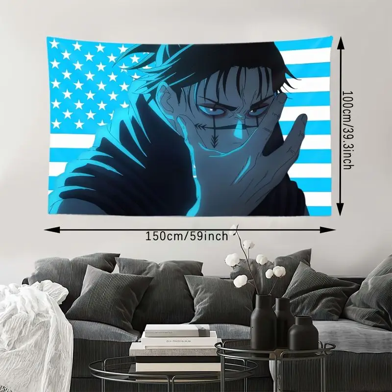 VIKAMA Mantra Returns to the Battle of Bulging Stars and Stripes anime Tapestry Hanging Cloth Chaoku Wall Decoration Room Decor