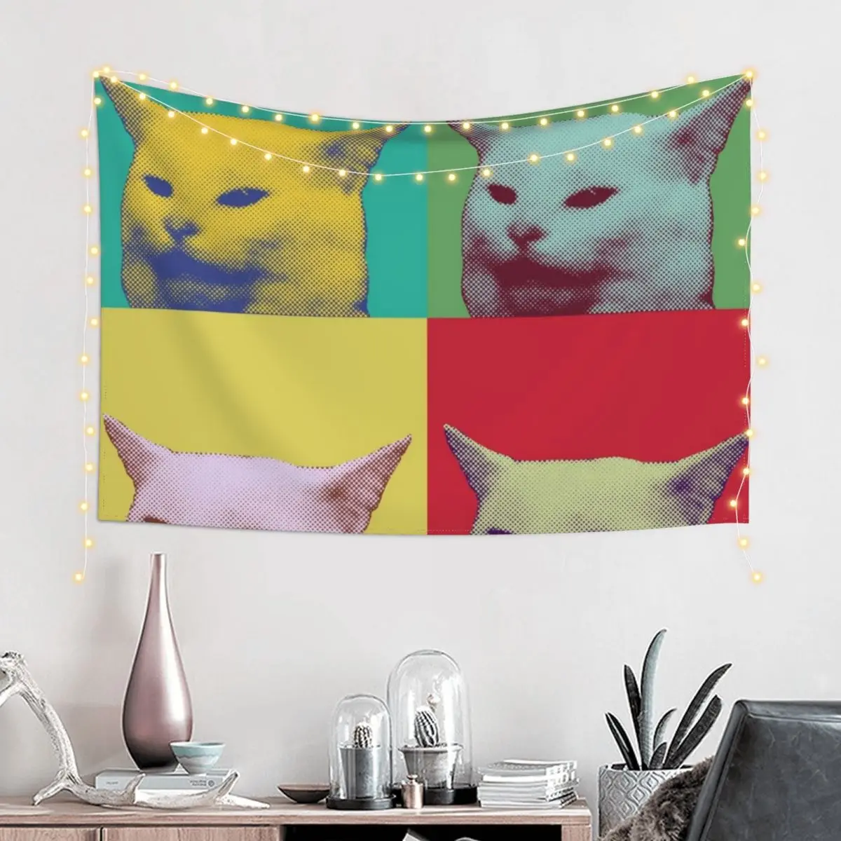 Pop art yelling cat meme Tapestry Wall Art House Decorations Tapestry