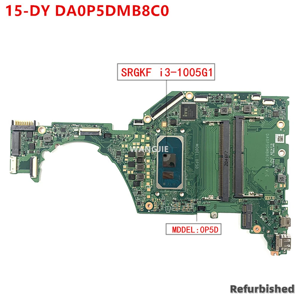 Refurbished L71755-601 L71755-001 For HP 15-DY 15-FQ TPN-Q222 Laptop Motherboard With SRGKF i3-1005G1 DA0P5DMB8C0 100% Working