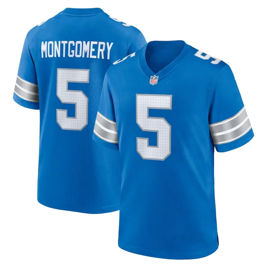 New 2024 American Football  DETROITLIONS  #5 3D Rugby Jersey Sports short sleeves Family wear Summer Short sleeved 