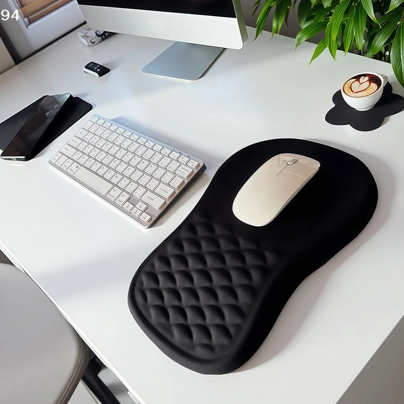 Ergonomic Memory Foam Mouse Pad With Wrist Support And Non Slip Bottom Perfect For Office Work Gaming Long Hour Computer Use