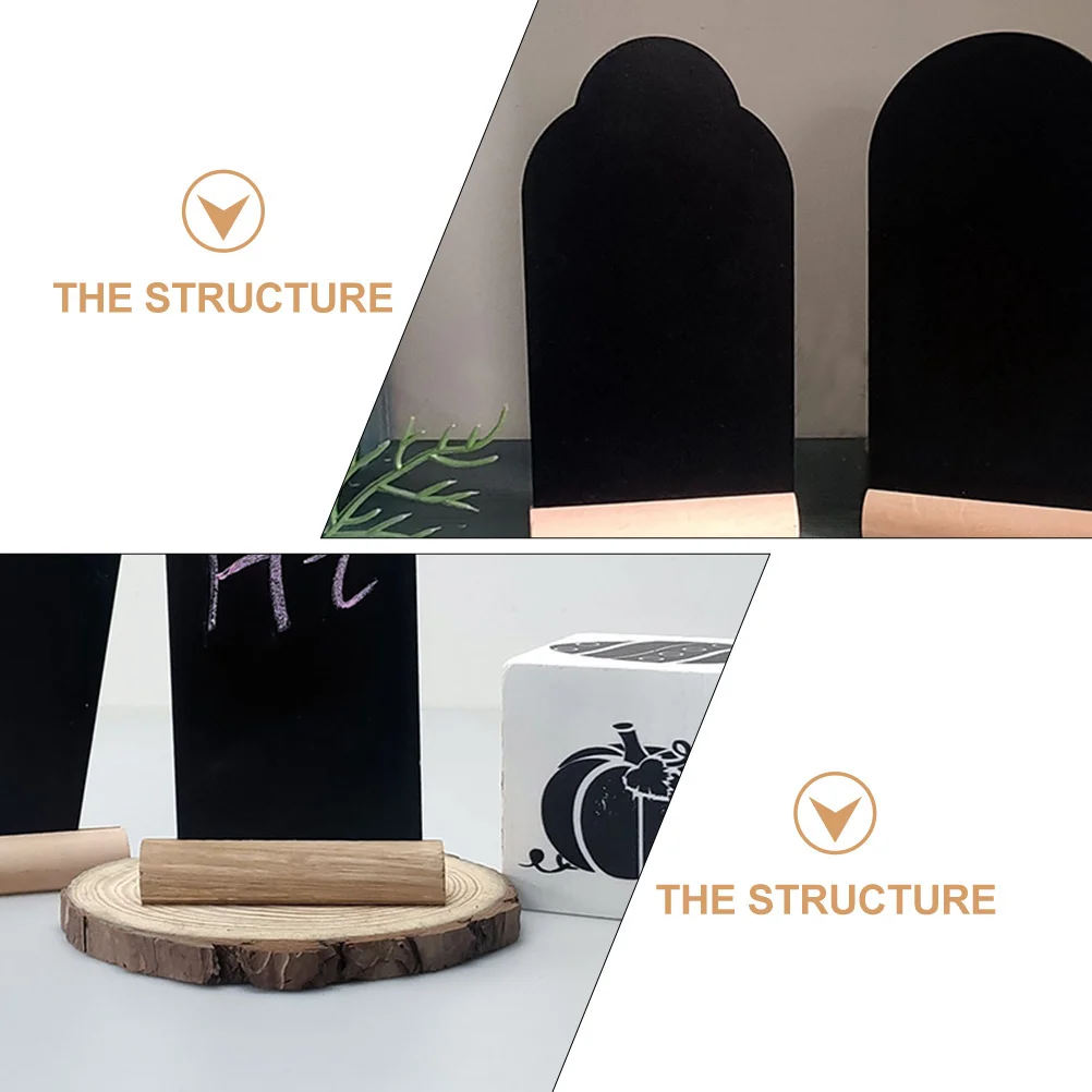 

3Pcs Wooden Message Board Blackboards Decor Two-Sided Mini Chalkboards for Home Bar Desktop Note Writing Reusable Signs