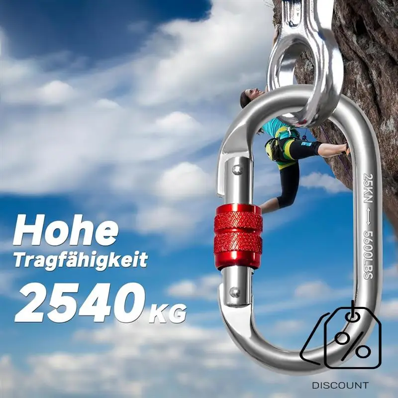 BAAG-2Pcs Carabiner Hooks 25 KN,O-Shaped Carabiner Hooks,Heavy Duty Safety Carabiner,carabiner สําหรับโยคะ,เปลญวน,Camping