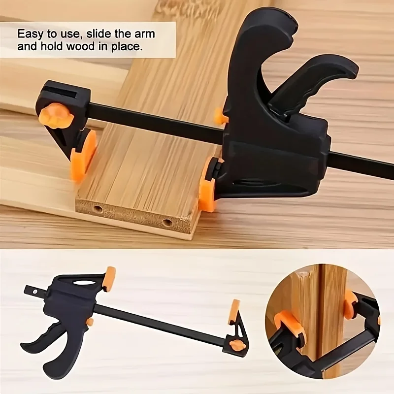 2-Piece F-Clamp Set - Quick Release Ratchet Extrusion Woodworking Tools, DIY Home Remodeling Hand Tools