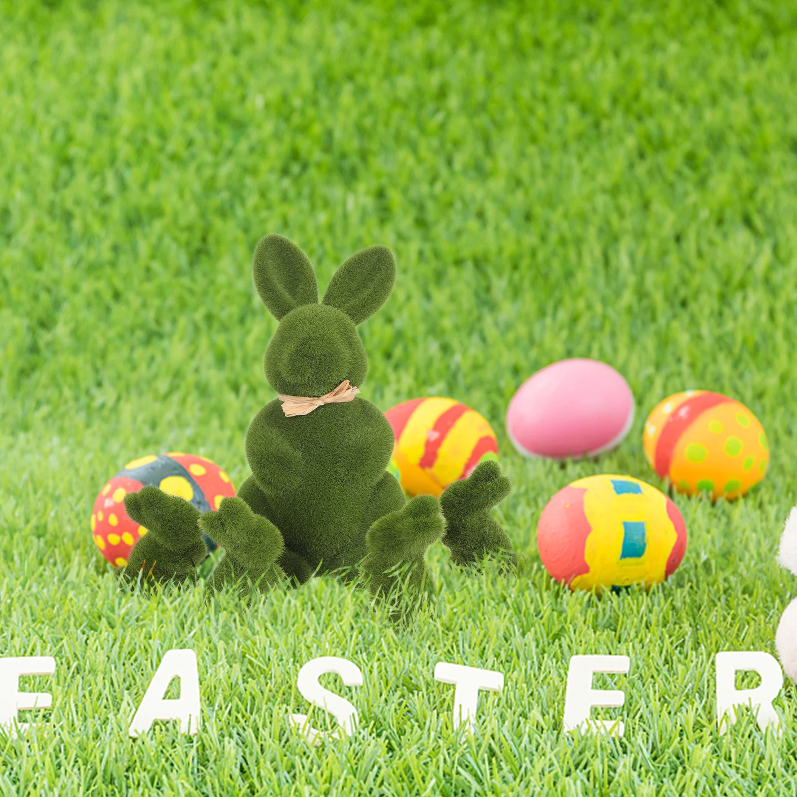 

5Pcs Easter Rabbit Adornment Bunny Decor Garden Party Shooting Props Green Small Lightweight Spring Decoration