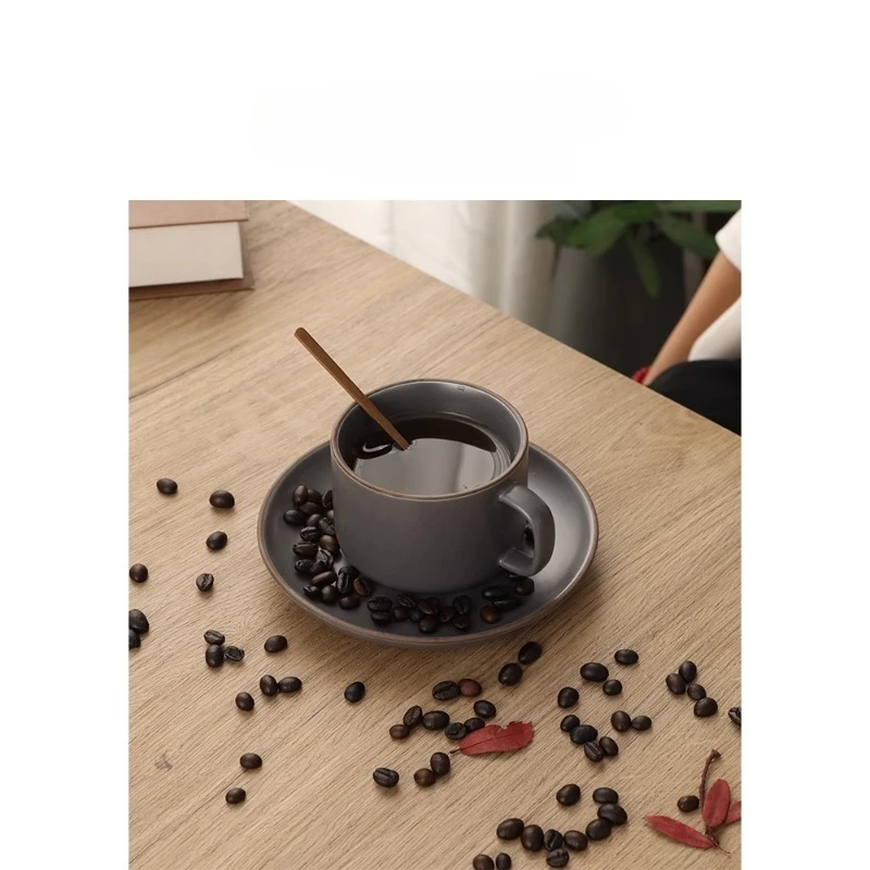 

Cup household European matte ceramic coffee cup and saucer combination
