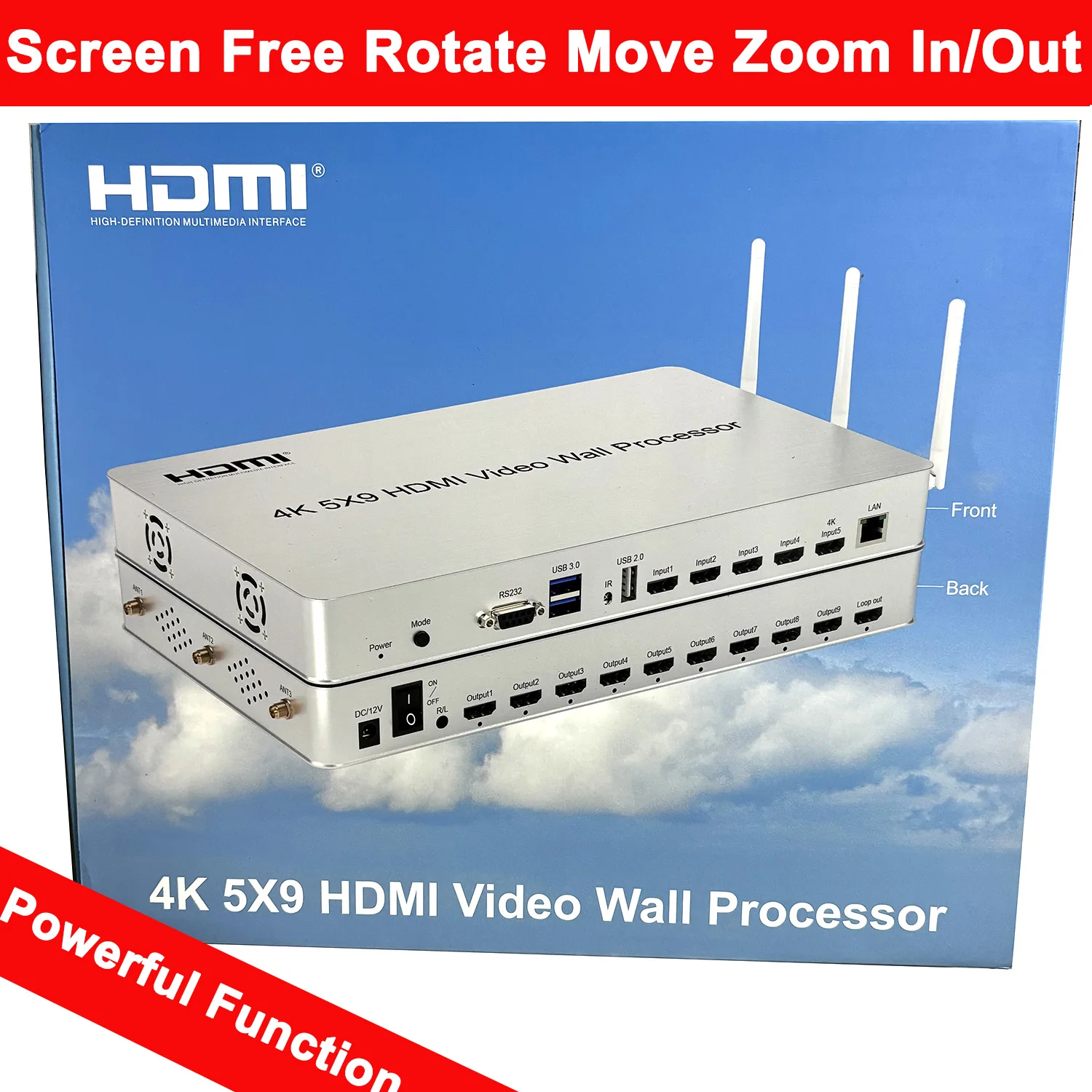 

PIP 4K 3x3 5x9 HDMI контроллер видеостены вертикальный портретный процессор для сращивания экрана ТВ-сварщик зум-вход-выход перемещение 90 180 ° Поворот