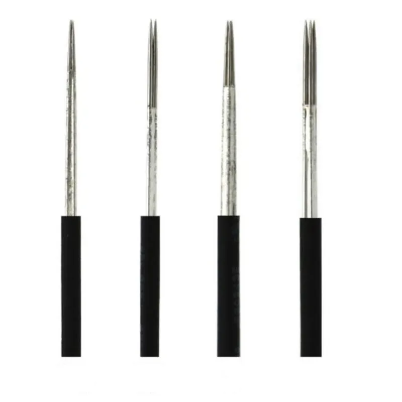 

100 шт. круглые острые иглы для микроблейдинга, игла для перманентного макияжа для бровей, ручная ручка