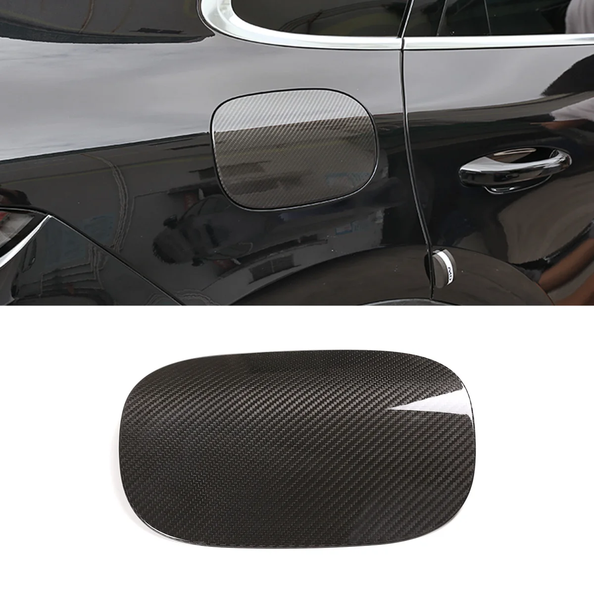 

For Porsche Cayenne 2018 2019 2020 2021 2022 2023 Real Carbon Fiber Car Fuel Tank Cap Trim Panel Cover Sticker Car Accessories
