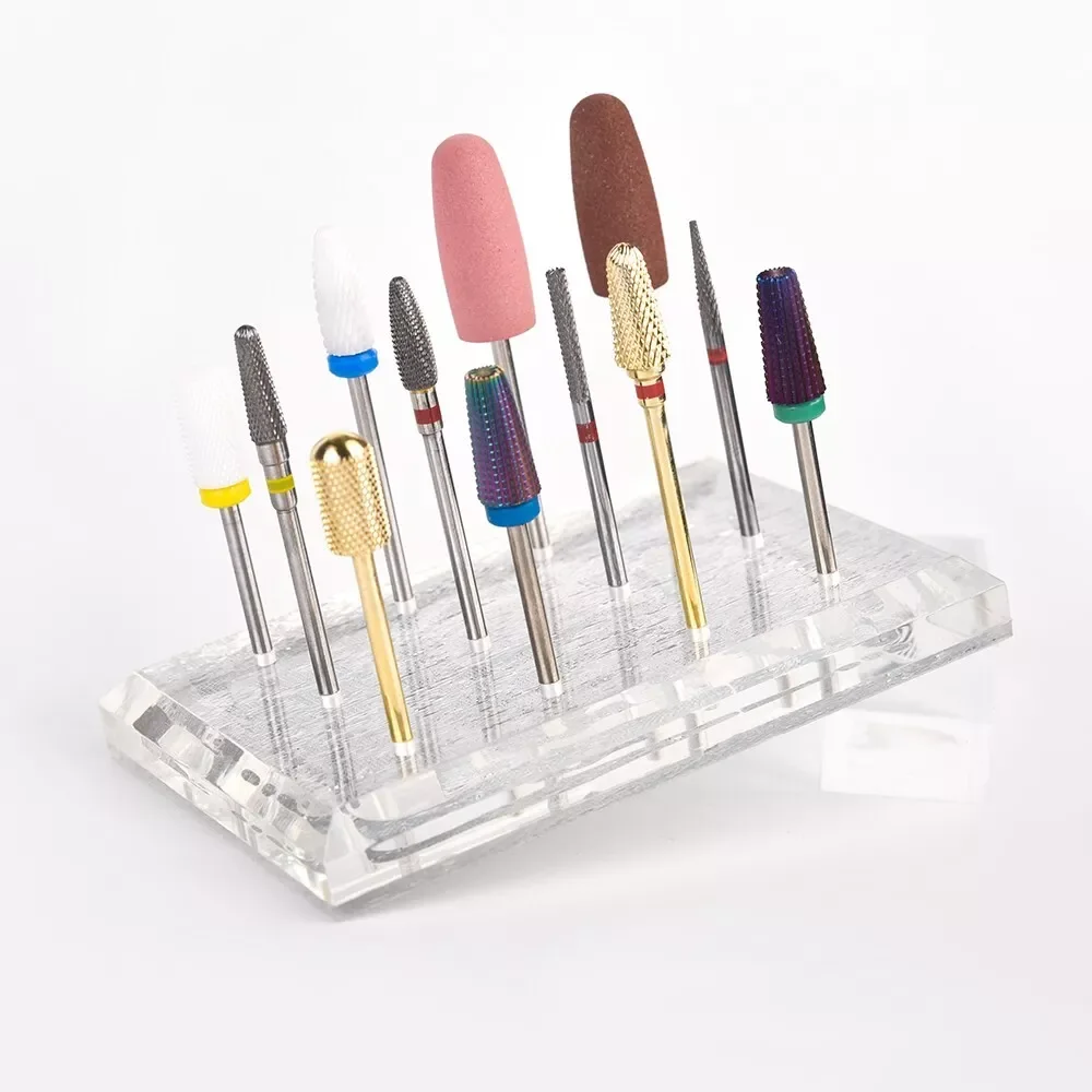 

12/14/24/48 Holes Nail Drill Bits Holder Stand Display Storage Box Nail Grind Head Organizer Empty Container Case Manicure Tool