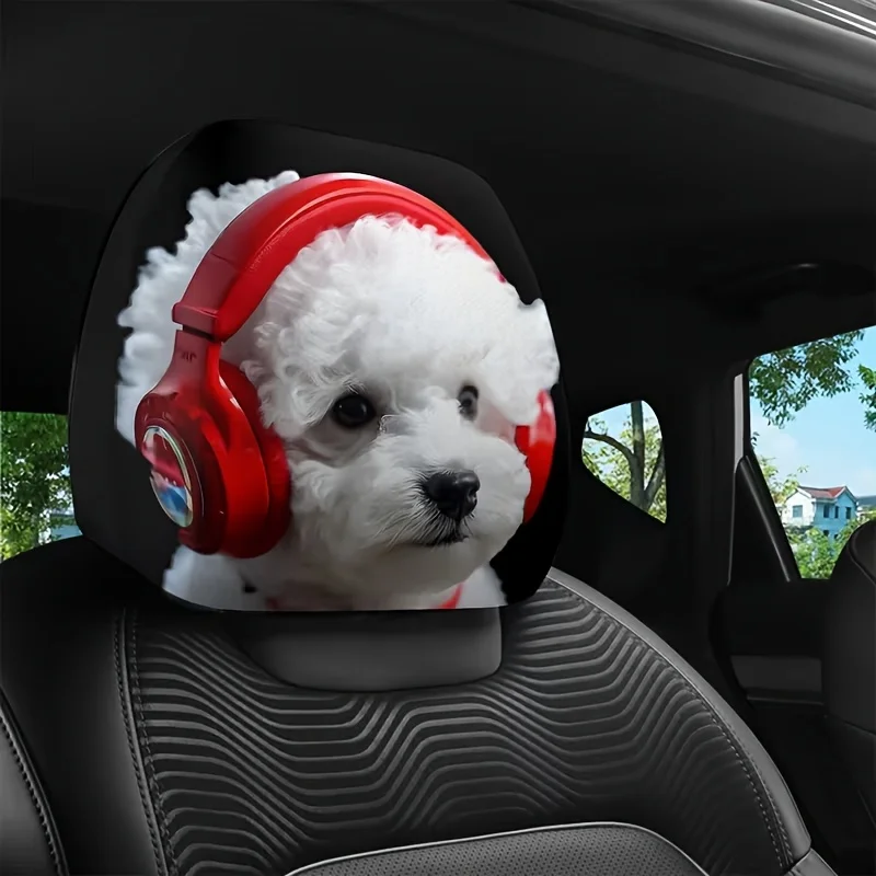 Stylish car interior headrest protector, durable stretch cloth. Conceals worn headrest surfaces, great for daily commute and lon