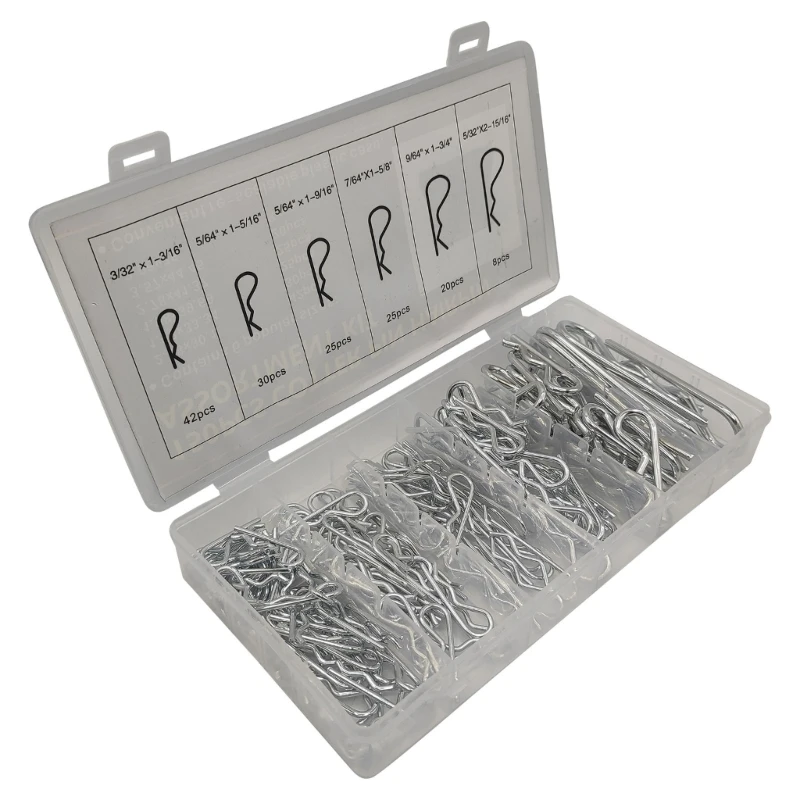 150Pcs Cotter Pins Assortment Kits Spring Clip Retainer Pins Retaining Pins Tractor Cotter Pins for Hitch Pins, Machinery