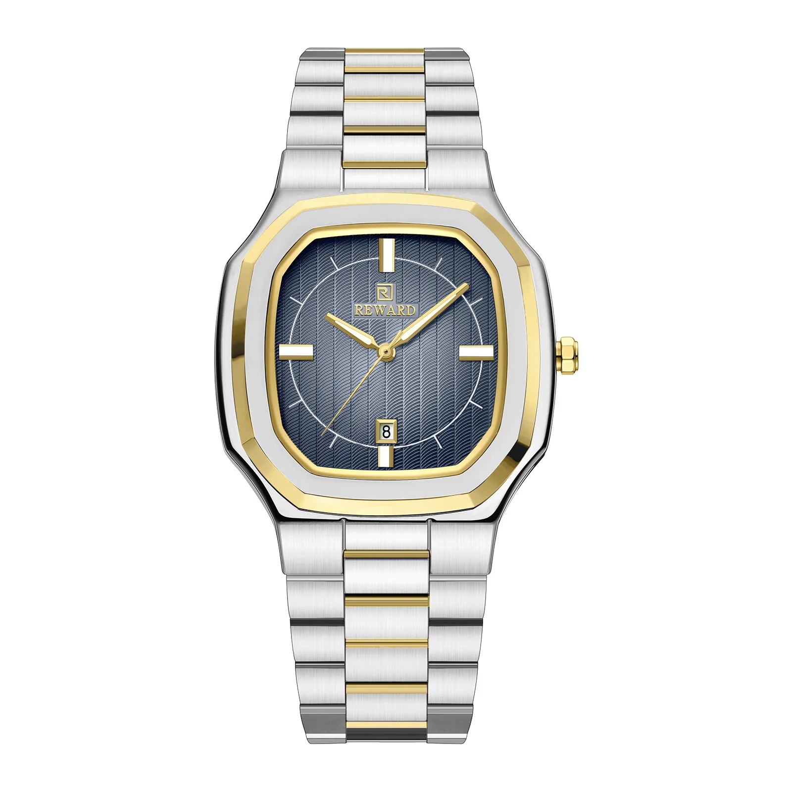 ساعة رجال الأعمال الفاخرة الراقية، ساعة رجالية بحزام فولاذي أنيق مقاومة للماء، ساعة كوارتز بسيطة مضيئة