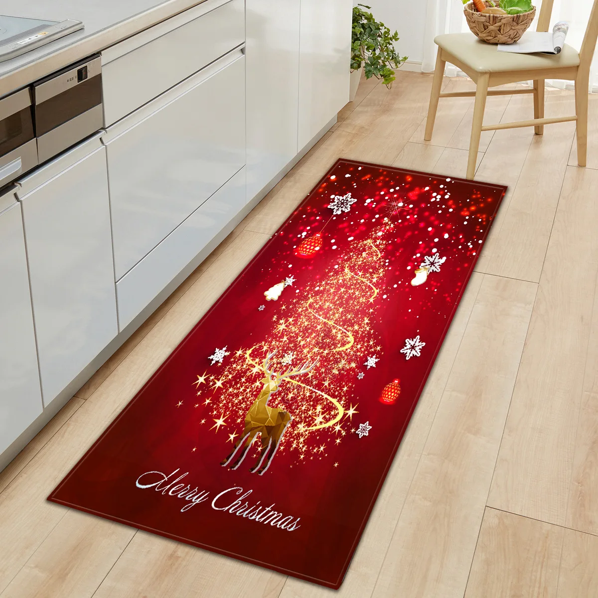 Merry Christmas Indoor Door Mat Non Slip Bathroom Bedroom Kitchen Rug Polyester Home Decor Carpet Washable Floor Mats